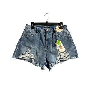 Sincerely Jules Distressed Denim Super High Rise Shorts size 9/29 NWT